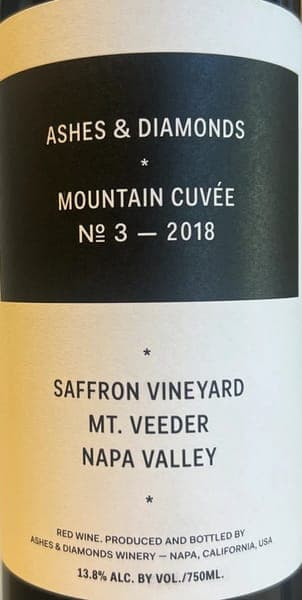 Ashes + Diamonds Mountain Cuvee Saffron Vineyard Mt. Veeder AVA 2018 from Turquoise Wines